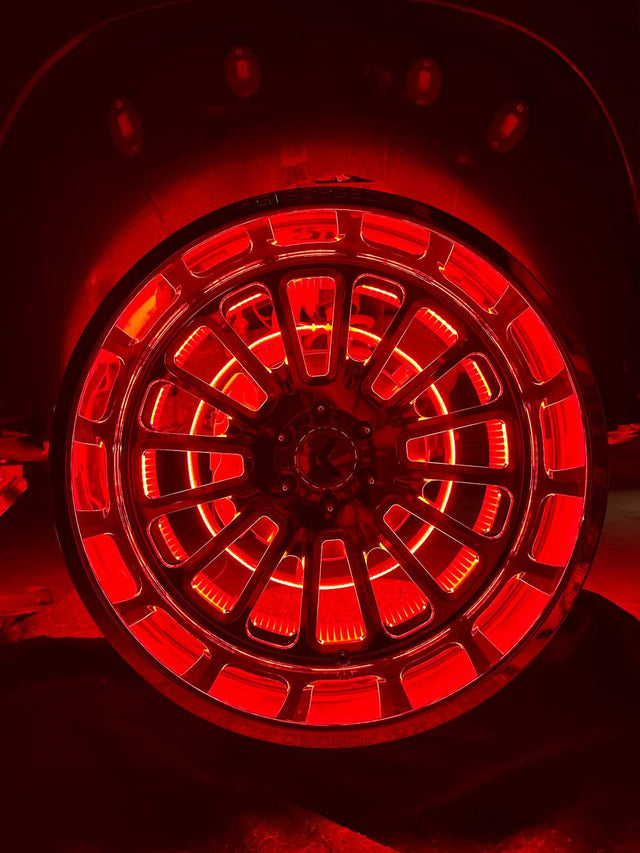 Southern Lumen's plug-and-play quad row RGBW wheel lights offer vibrant LED colors, easy installation, and robust durability for ultimate vehicle customization.