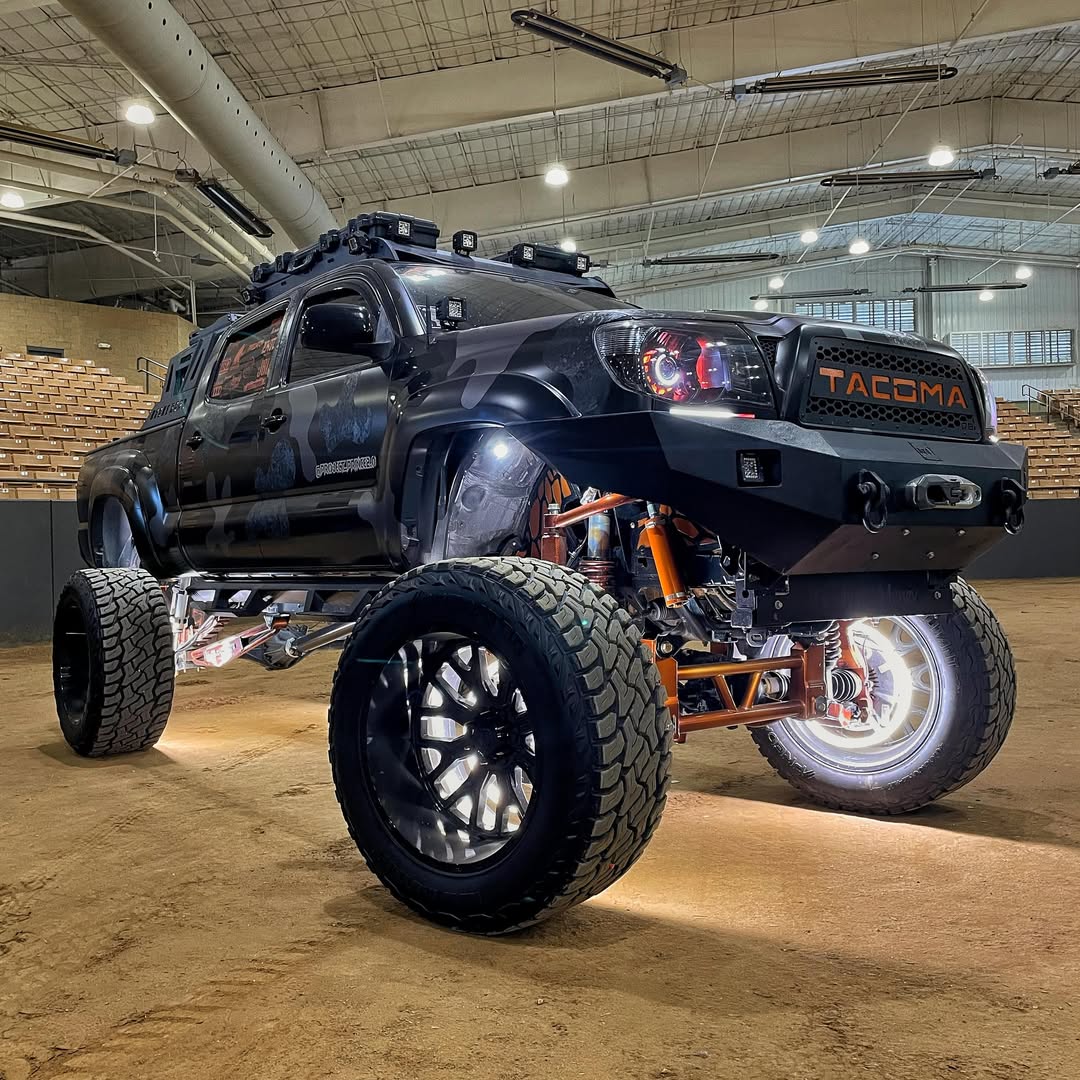 Truck running Southern Lumen wheel lights at night