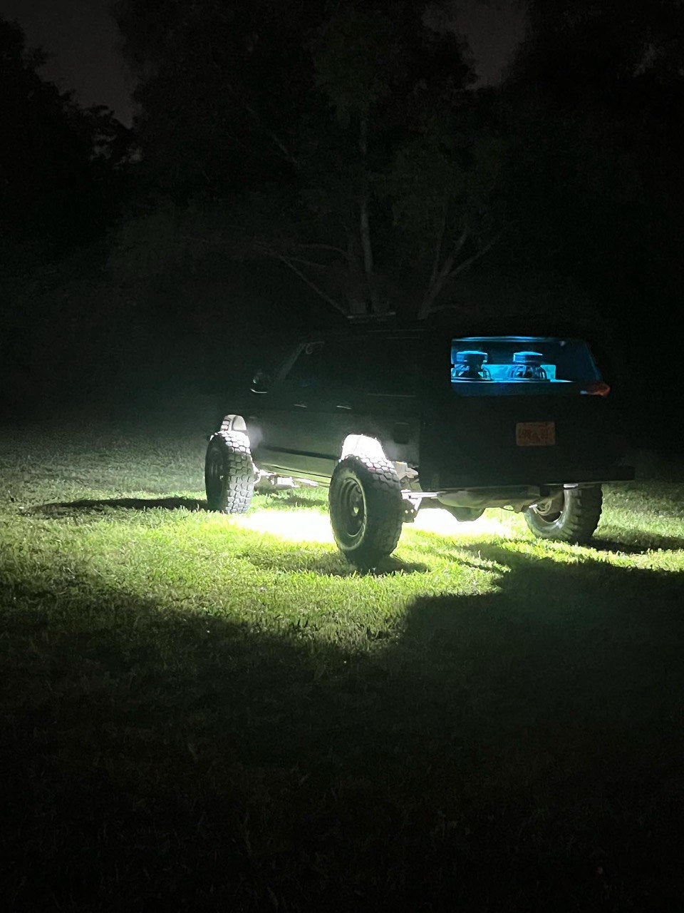 Southern Lumen pure white rock lights mounted for off-road use.