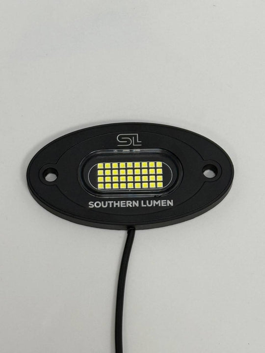 Southern Lumen 36-LED pure white rock light with a durable construction and bright illumination, ideal for enhancing vehicle aesthetics and off-road visibility.