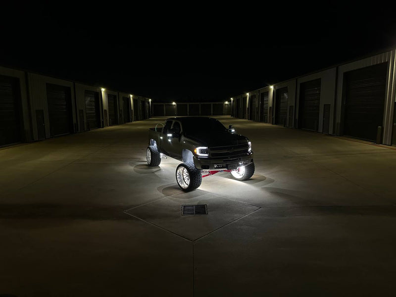 Southern Lumen chevy 1500 on our 10 row extreme intensity wheel lights.
