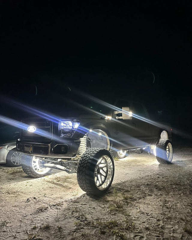 Southern Lumen's high-intensity pure white wheel lights deliver ultra-bright LED illumination and robust construction for enhanced vehicle aesthetics and performance.