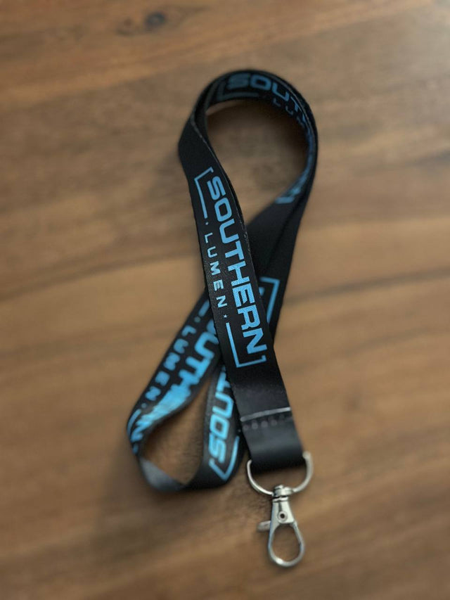 Southern Lumen branded lanyard, with our company logo.