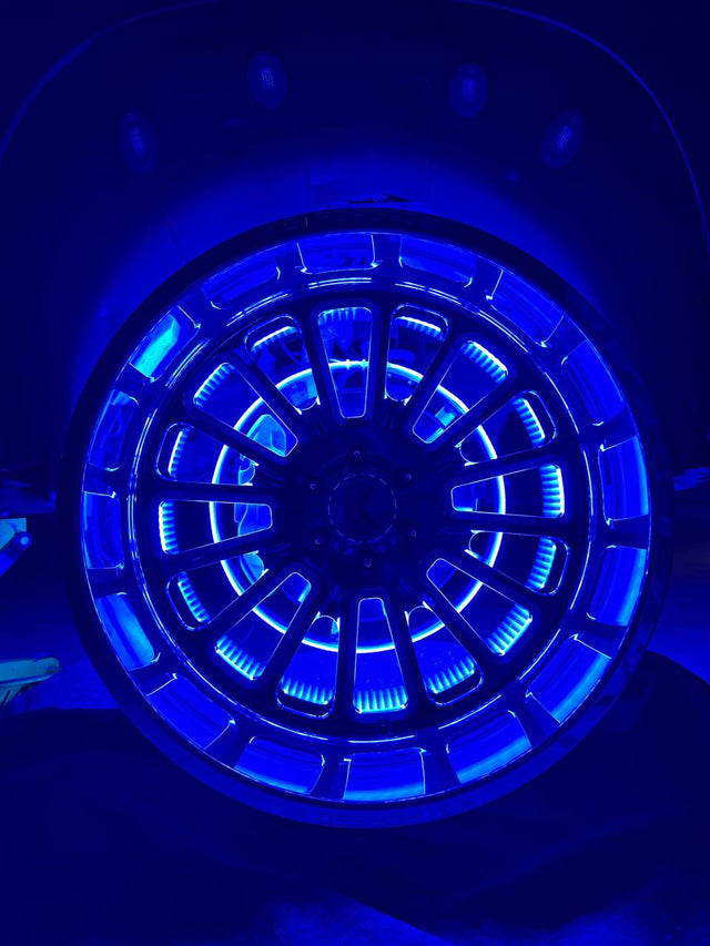 Southern Lumen's plug-and-play quad row RGBW wheel lights offer vibrant LED colors, easy installation, and robust durability for ultimate vehicle customization.