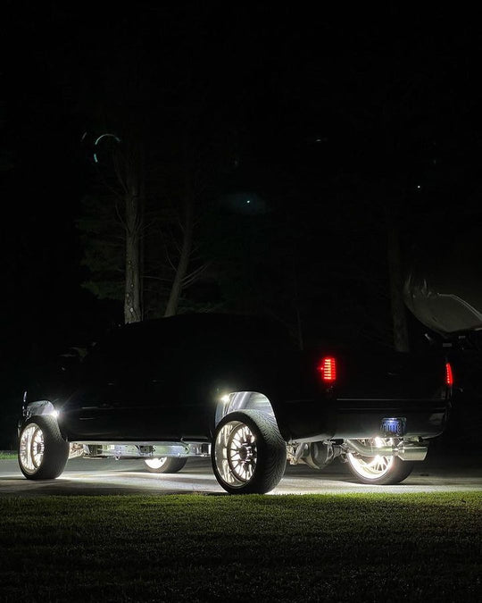 Southern Lumen's standard pure white wheel lights offer bright, durable LED lighting to enhance your vehicle's look and visibility.