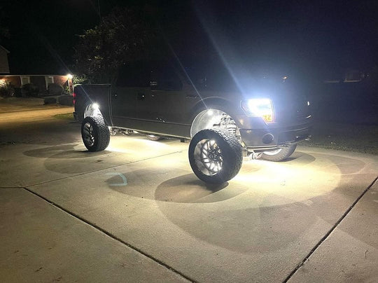 Southern Lumen's standard pure white wheel lights offer bright, durable LED lighting to enhance your vehicle's look and visibility.