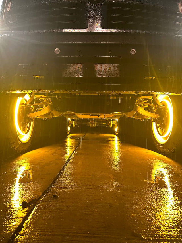 Southern Lumen switchback wheel lights with startup animation feature a sleek sequential flowing sequence for your turn signals and a super bright pure white for your running lights.