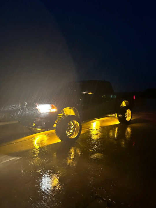 Southern Lumen switchback wheel lights with startup animation feature a sleek sequential flowing sequence for your turn signals and a super bright pure white for your running lights.